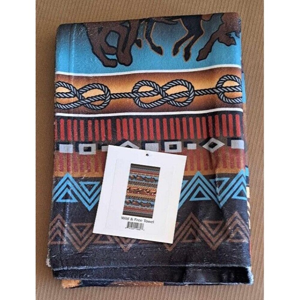 New Wild Free Horses Large Southwest Bath Beach Pool Gift Towel Horse Horseshoe - Picture 3 of 4